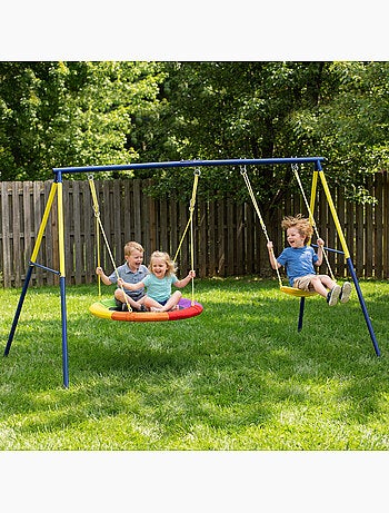 Balançoire portique enfant 3-8 ans acier