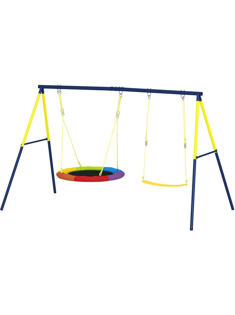 Balançoire portique enfant 3-8 ans acier Bleu Bleu - Kiabi