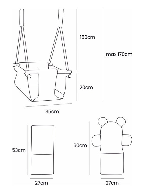 Balançoire pour bébé pour la maison- aesthetic - Kiabi