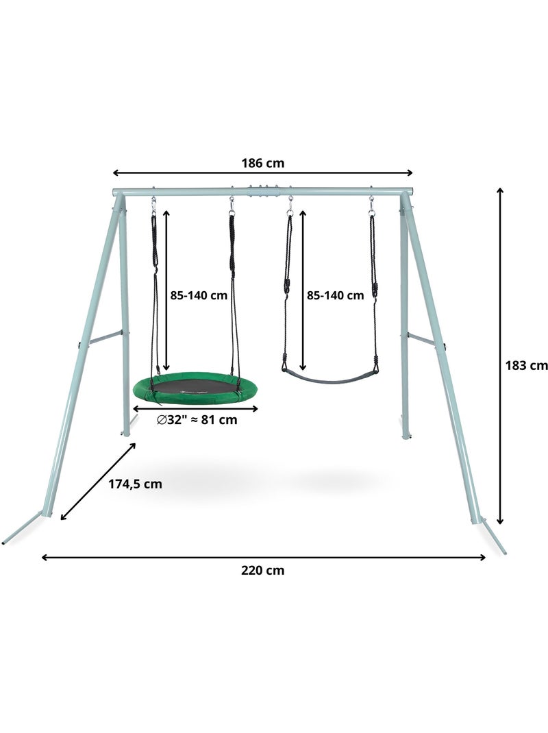 Balançoire ronde avec support et corde max 200kg Mamabrum Vert - Kiabi