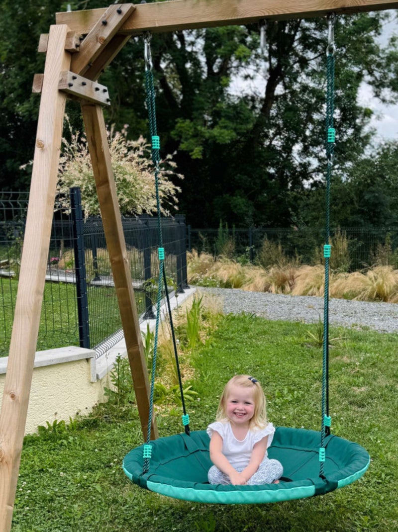 Balançoire ronde nid d'oiseau pour portique Vert - Kiabi