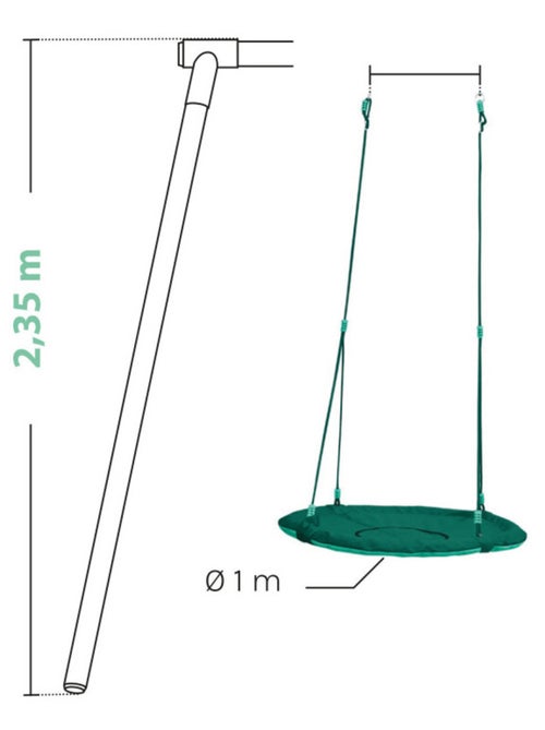 Balançoire ronde nid d'oiseau pour portique - Kiabi