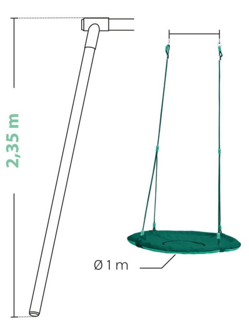 Balançoire ronde nid d'oiseau pour portique Vert - Kiabi