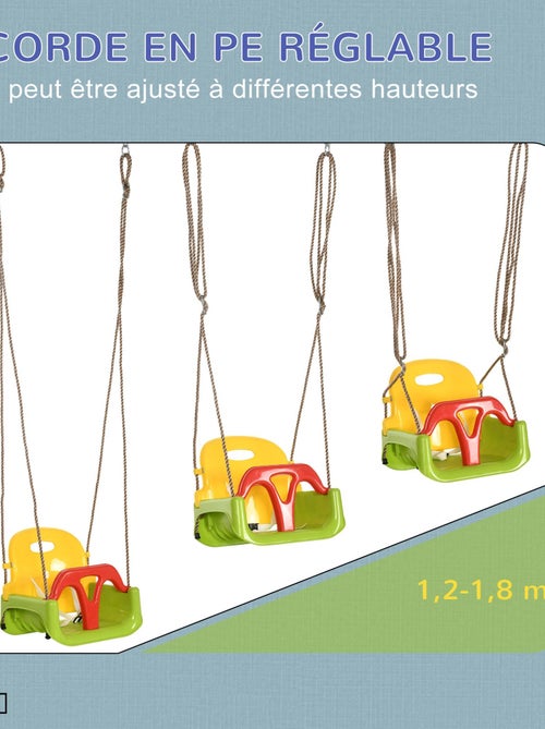 Balançoire siège 3 en 1 évolutif réglable enfant - Kiabi Balançoire siège 3 en 1 évolutif réglable enfant - Kiabi