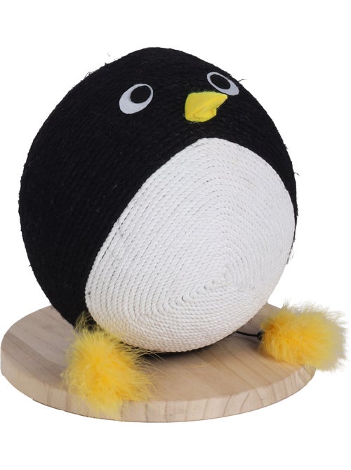 Balle a griffer pingouin pour chat avec corde 30cm - Kiabi