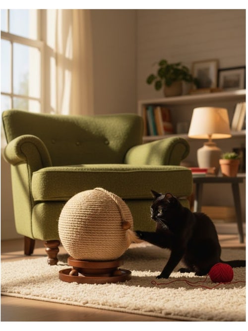 Balle a Griffer pour Chat Isabella Jute, Circuit a Balles et Plume - Kiabi
