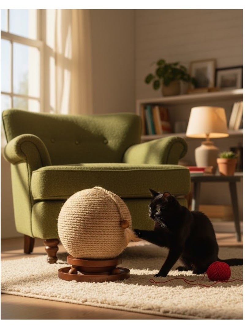 Balle à Griffer pour Chat Isabella Jute, Circuit à Balles et Plume Marron - Kiabi