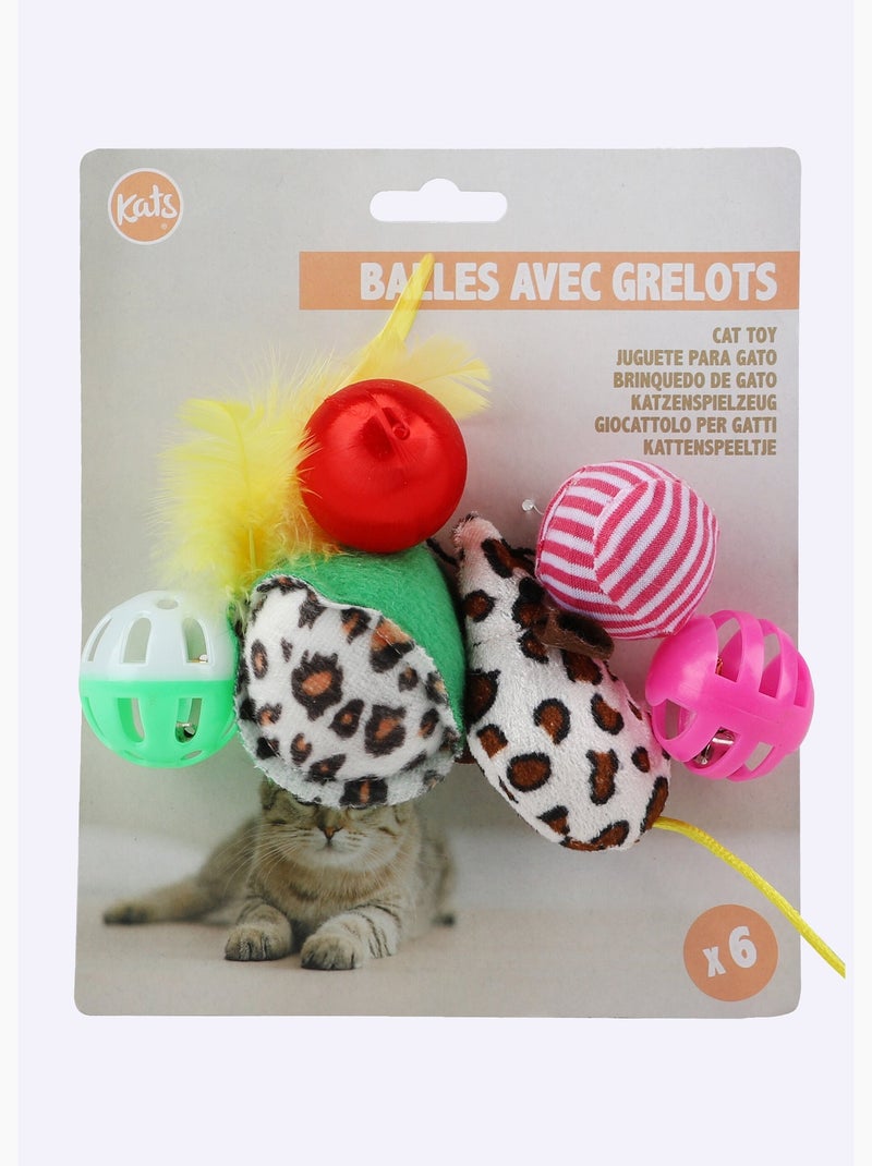 Balle avec grelot pour chat multimatières Vert - Kiabi