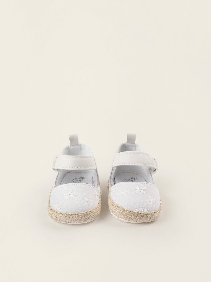 Ballerinas en Broderie Anglaise avec Jute Beige clair - Kiabi