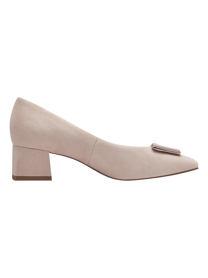 Ballerine à Talon Cuir Tamaris Beige - Kiabi