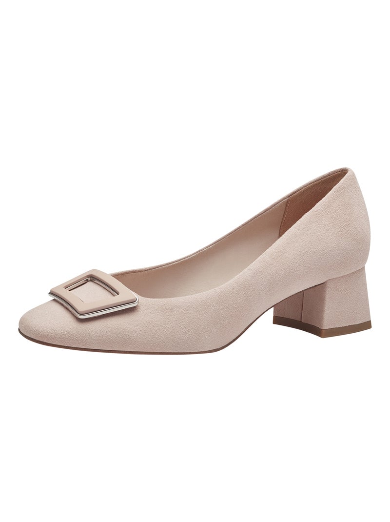 Ballerine à Talon Cuir Tamaris Beige - Kiabi