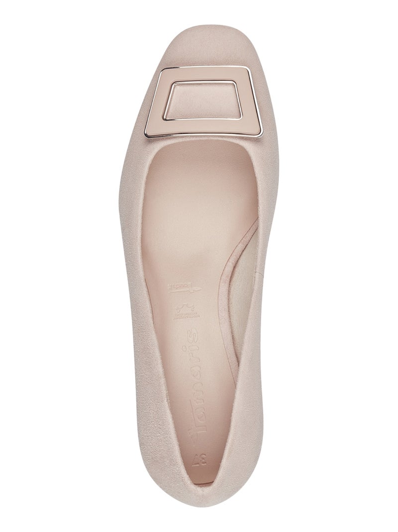 Ballerine à Talon Cuir Tamaris Beige - Kiabi