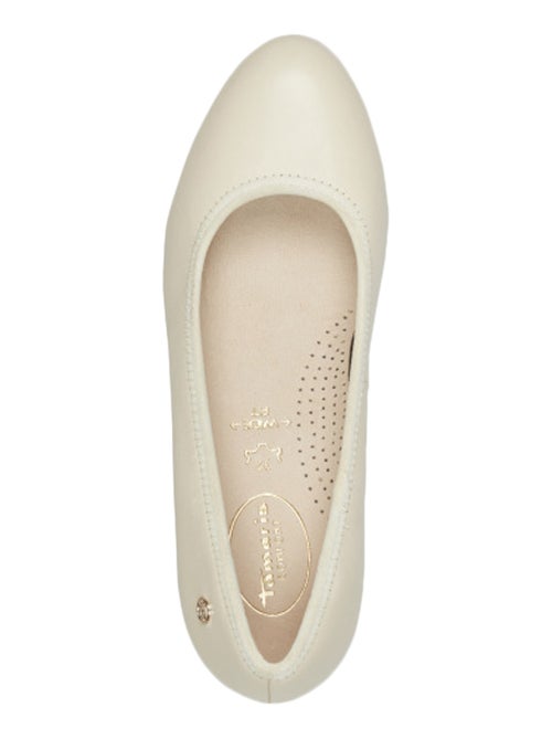 Ballerine à Talon Cuir Tamaris - Kiabi