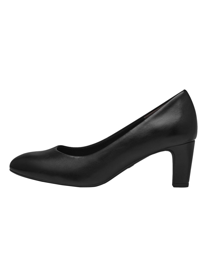 Ballerine à Talon Cuir Tamaris Noir - Kiabi