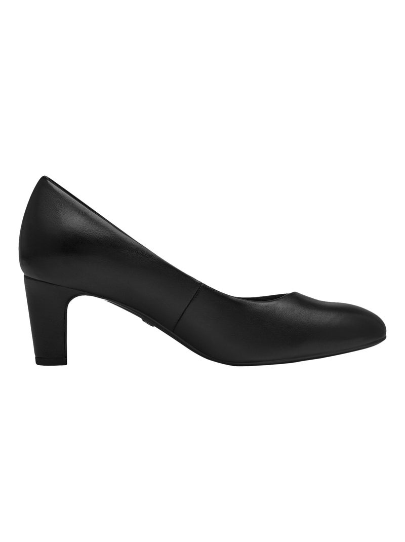 Ballerine à Talon Cuir Tamaris Noir - Kiabi