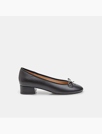 Ballerine avec nœud et talon bloc Bata