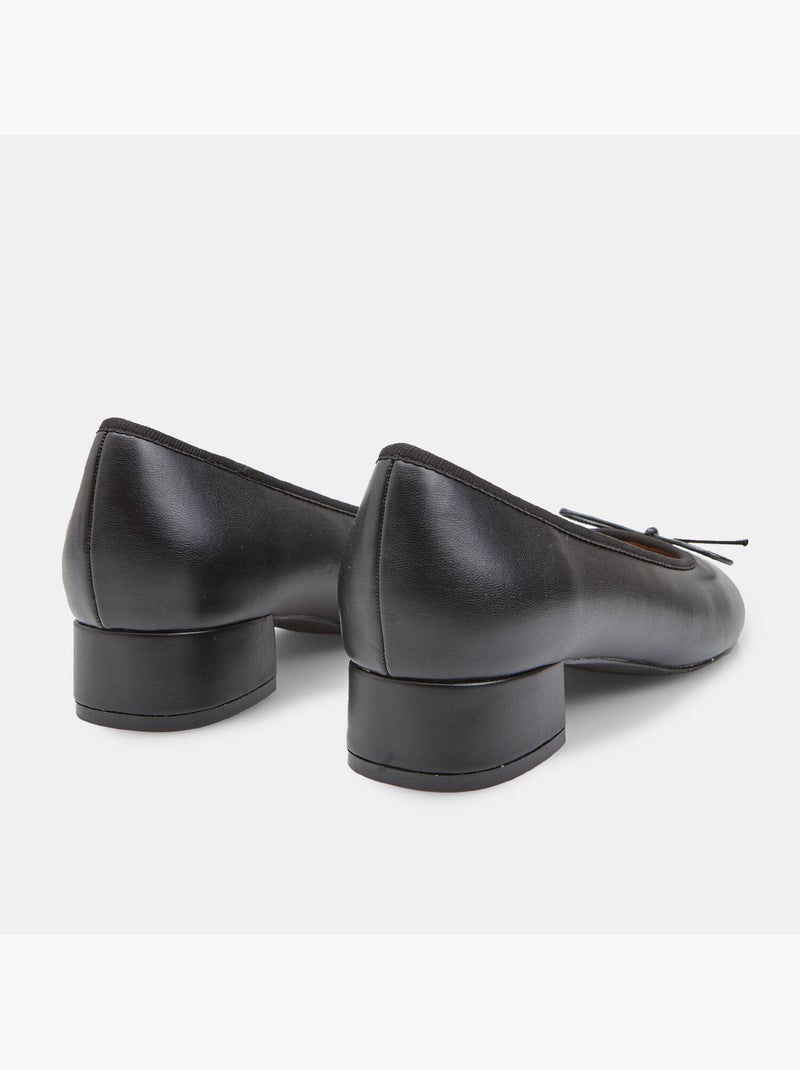 Ballerine avec nœud et talon bloc Bata Noir - Kiabi