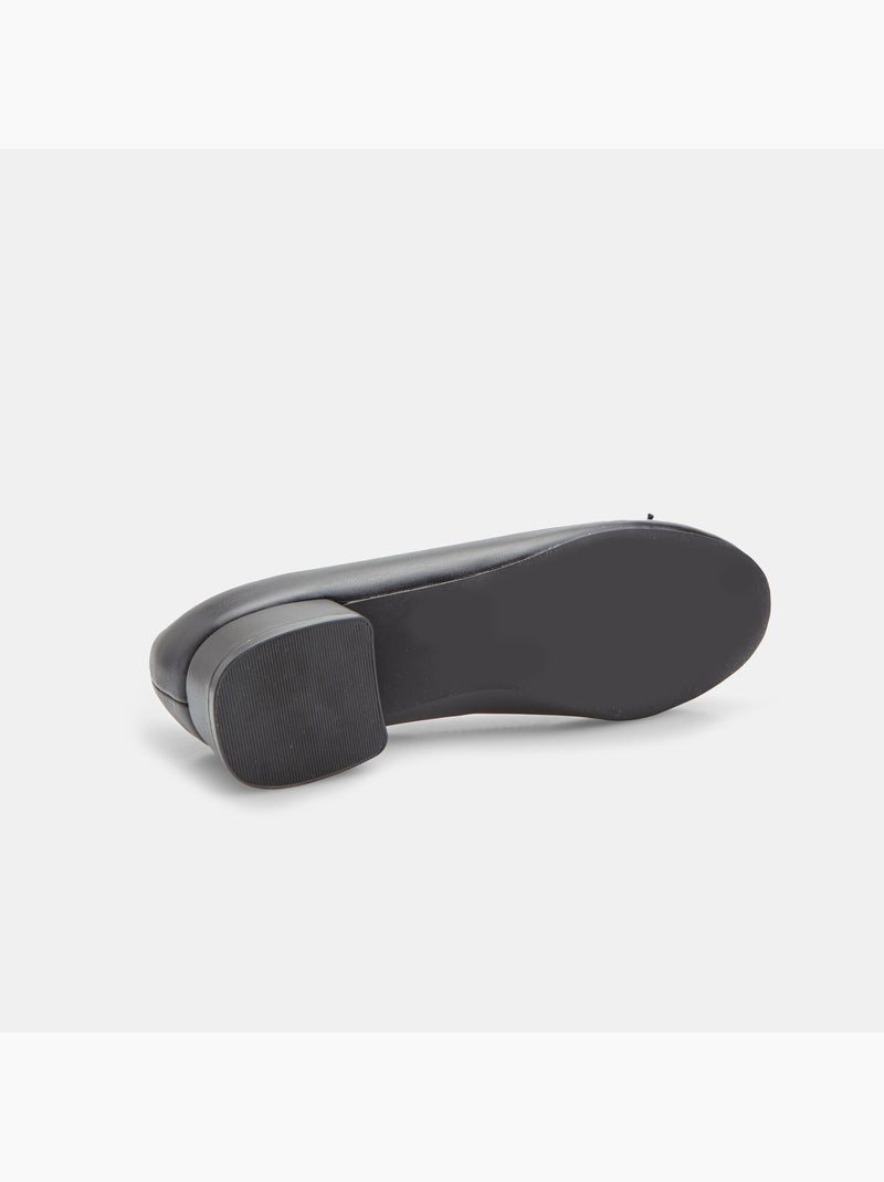Ballerine avec nœud et talon bloc Bata Noir - Kiabi