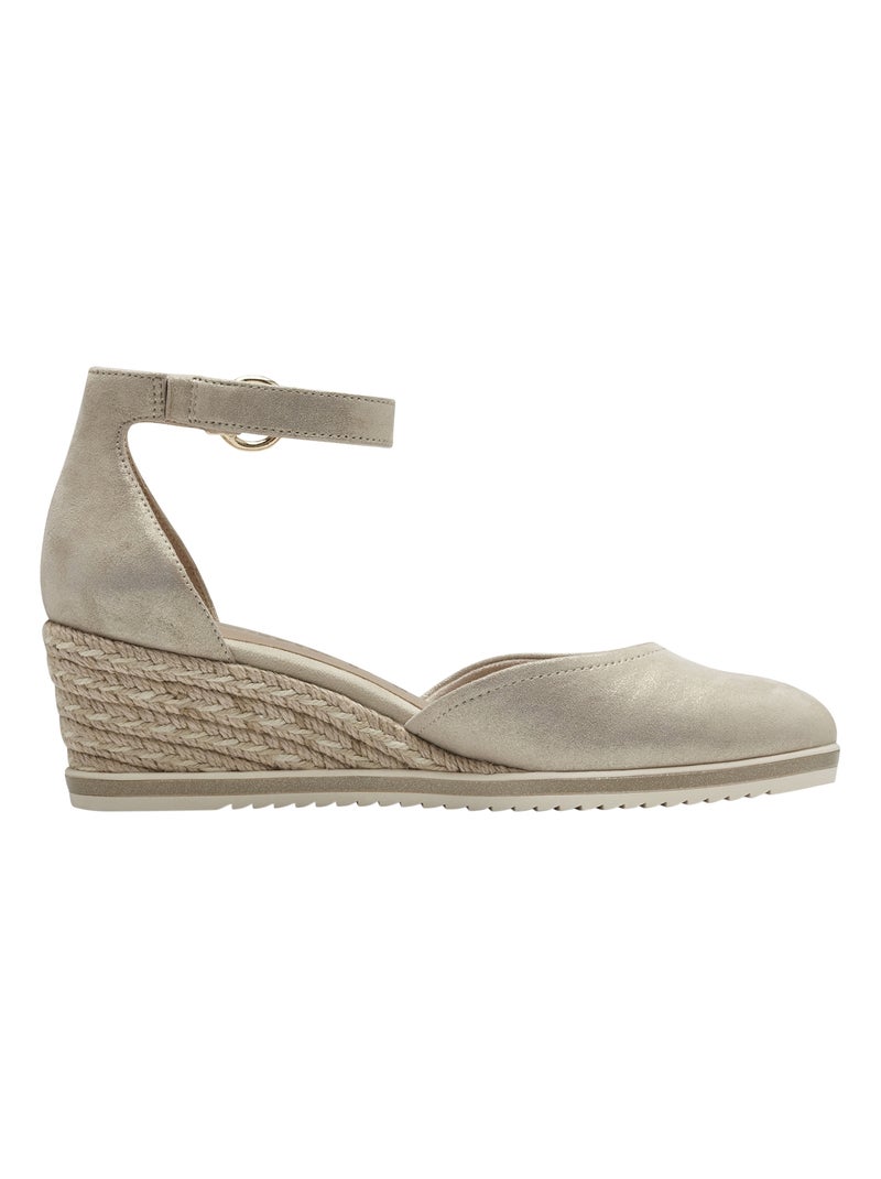 Ballerine Compensé Cuir Tamaris Beige - Kiabi