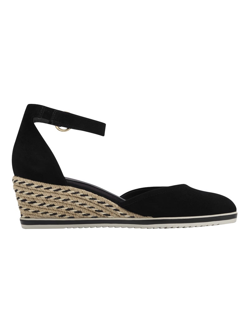 Ballerine Compensé Cuir Tamaris Noir - Kiabi
