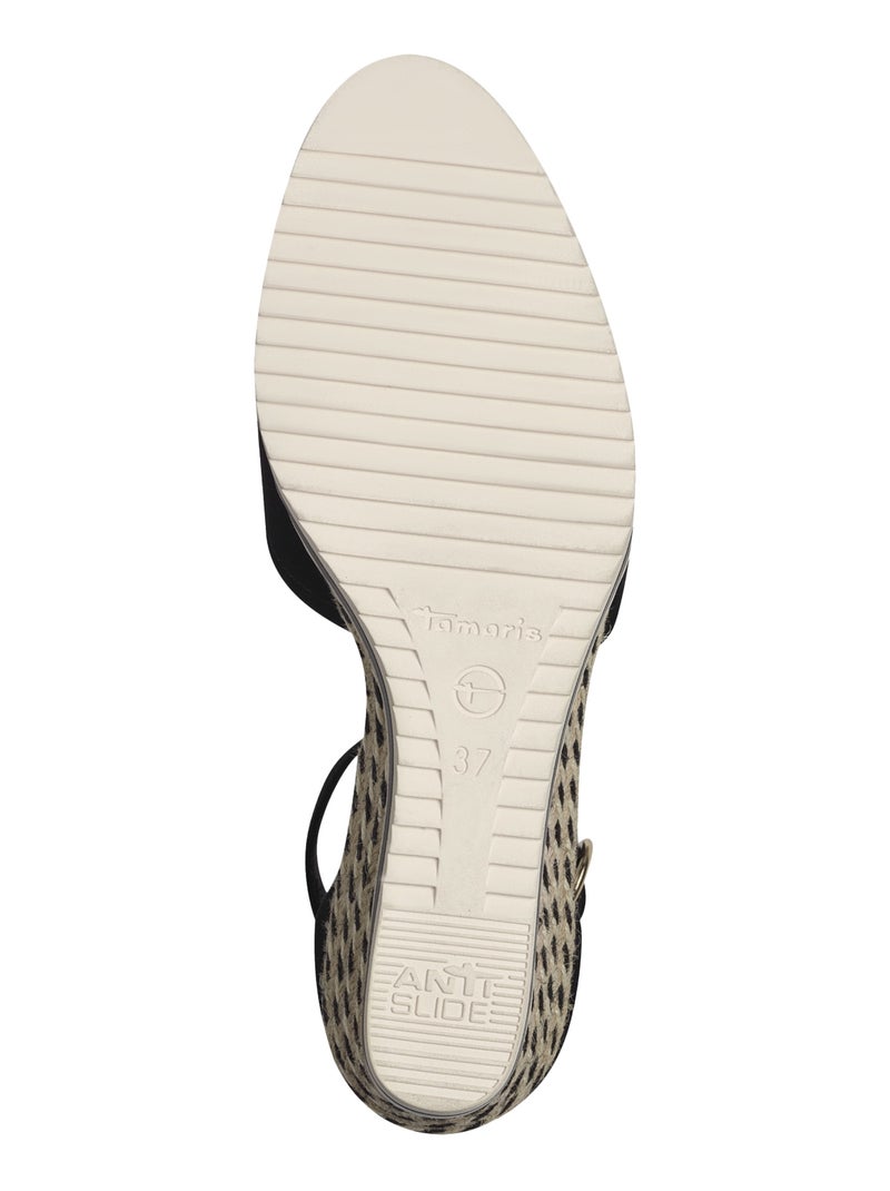 Ballerine Compensé Cuir Tamaris Noir - Kiabi