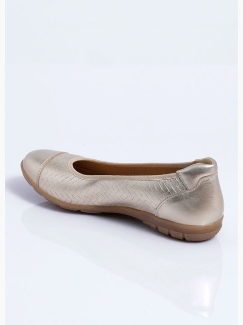 Ballerine confort cuir effet tressé - Afibel - Kiabi