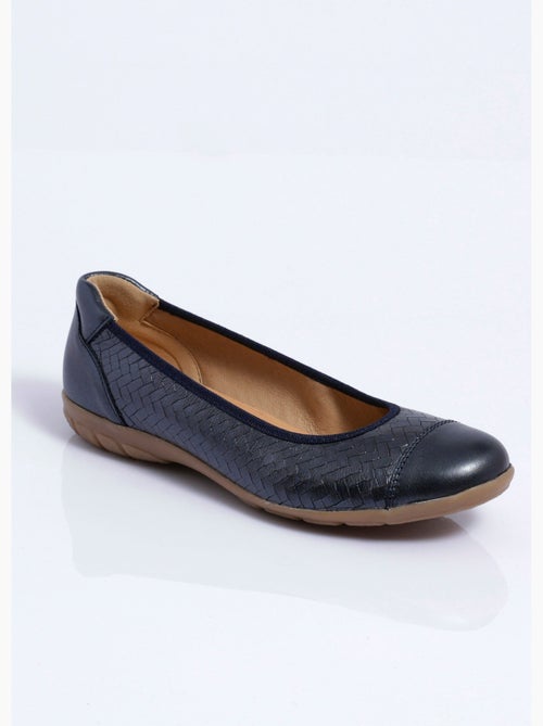 Ballerine confort cuir effet tressé - Afibel - Kiabi