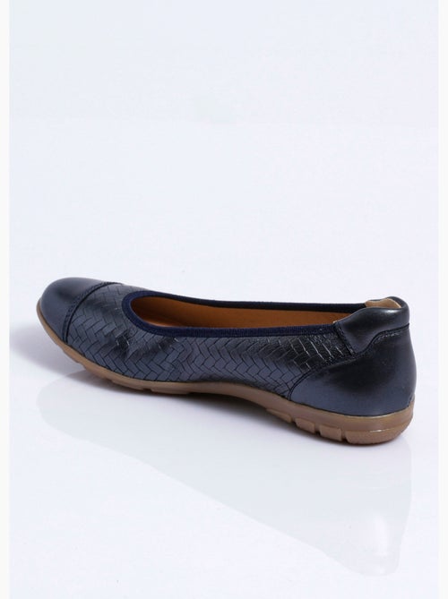 Ballerine confort cuir effet tressé - Afibel - Kiabi