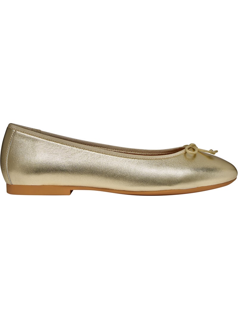 Ballerine Cuir Geox New Palmaria Doré/or - Kiabi