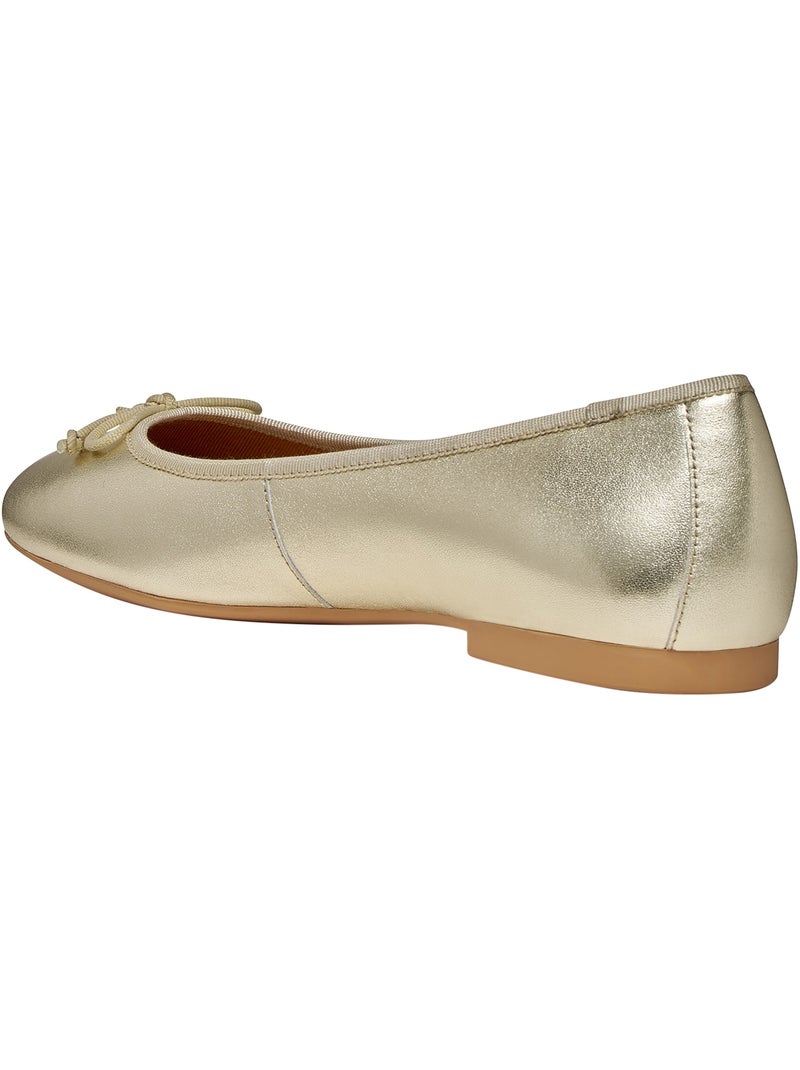 Ballerine Cuir Geox New Palmaria Doré/or - Kiabi