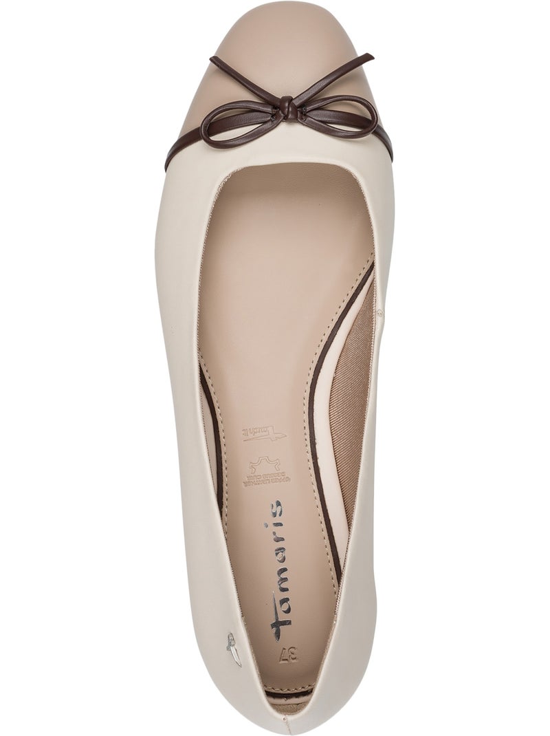 Ballerine Cuir Tamaris Beige - Kiabi