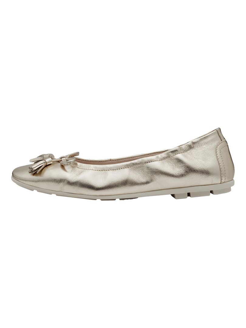 Ballerine Cuir Tamaris Doré/or - Kiabi