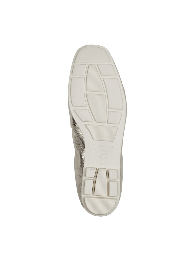 Ballerine Cuir Tamaris Doré/or - Kiabi