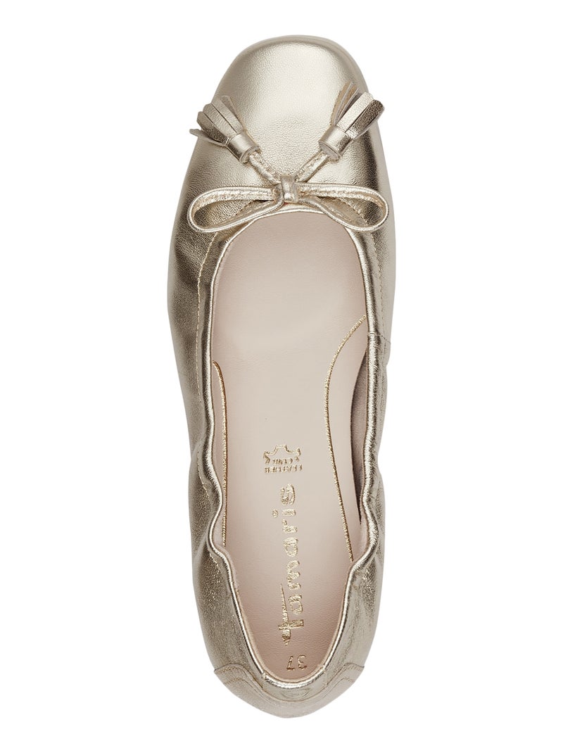 Ballerine Cuir Tamaris Doré/or - Kiabi