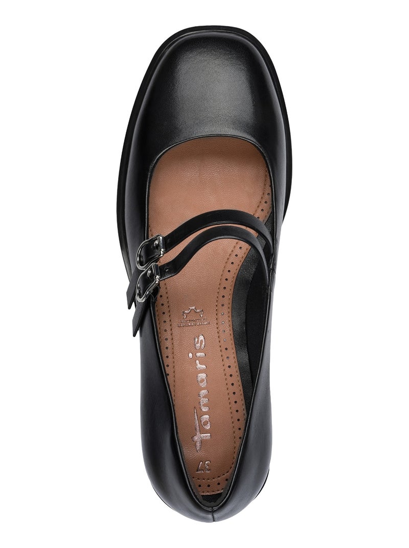 Ballerine Cuir Tamaris Noir - Kiabi
