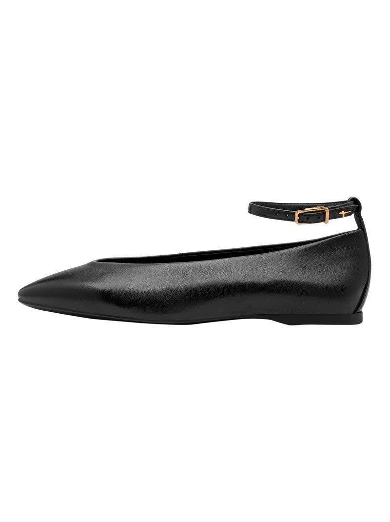 Ballerine Cuir Tamaris Noir - Kiabi