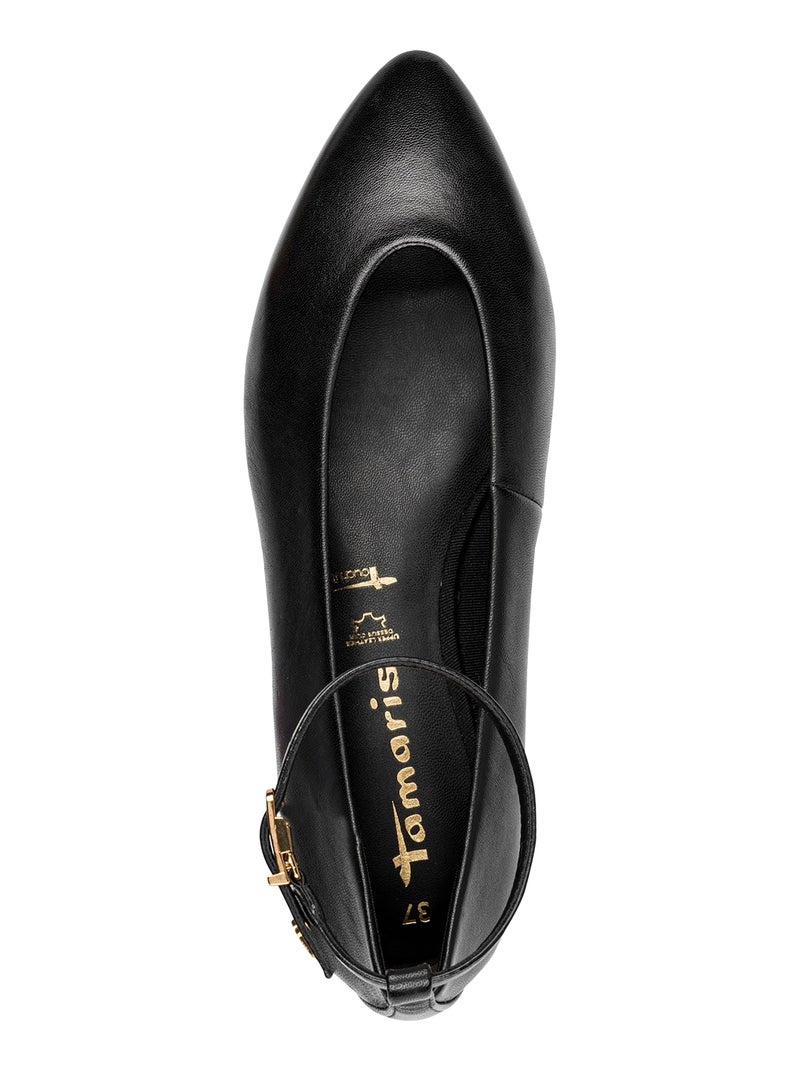 Ballerine Cuir Tamaris Noir - Kiabi