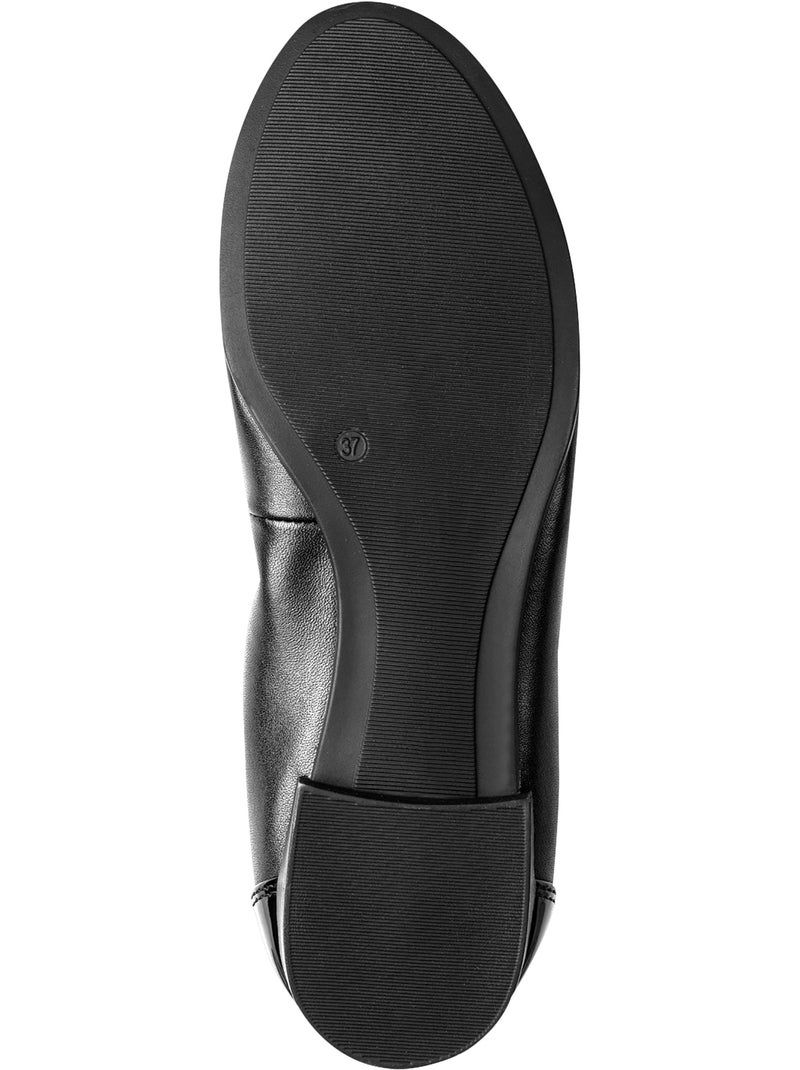 Ballerine Cuir Tamaris Noir - Kiabi