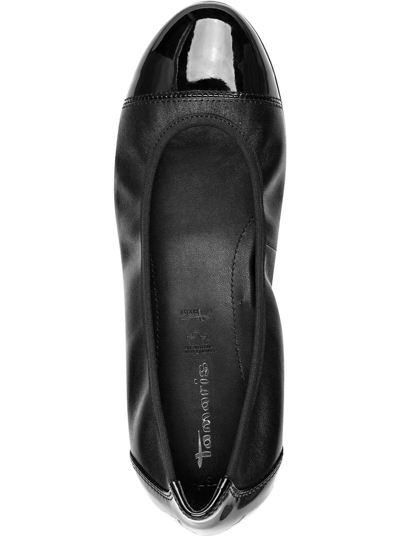 Ballerine Cuir Tamaris Noir - Kiabi