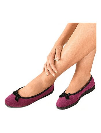 Ballerine fourrée en velours côtelé