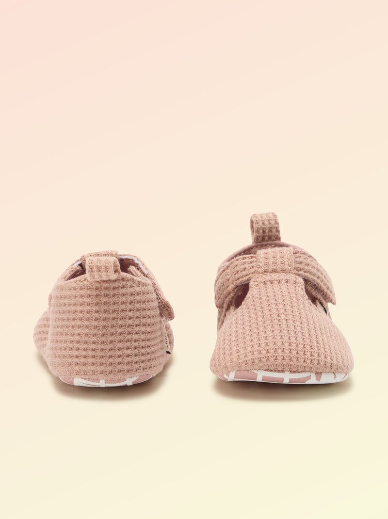 Ballerine 'Kitchoun' détaillé en coton Rose - Kiabi