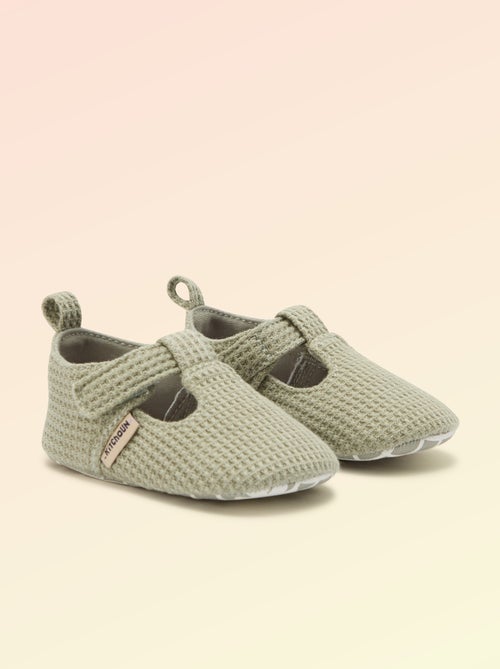 Ballerine 'Kitchoun' détaillé en coton - Kiabi