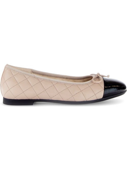Ballerine  matelassée bout vernis noir - Kiabi