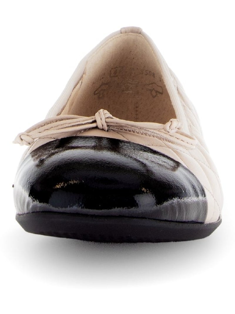 Ballerine  matelassée bout vernis noir Bleu - Kiabi