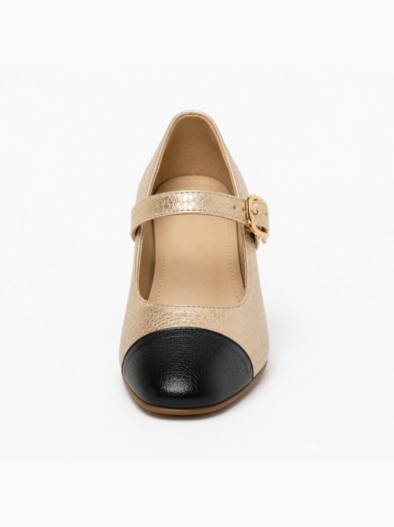 Ballerine matériau synthétique montevita Doré/or - Kiabi