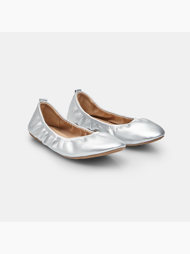 Ballerine plate élastiquée Argent - Kiabi
