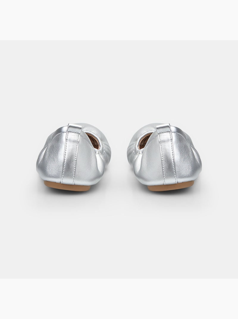 Ballerine plate élastiquée Argent - Kiabi