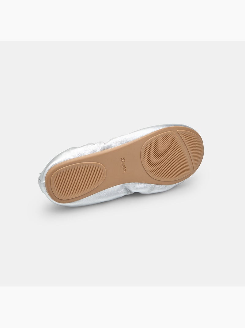 Ballerine plate élastiquée Argent - Kiabi
