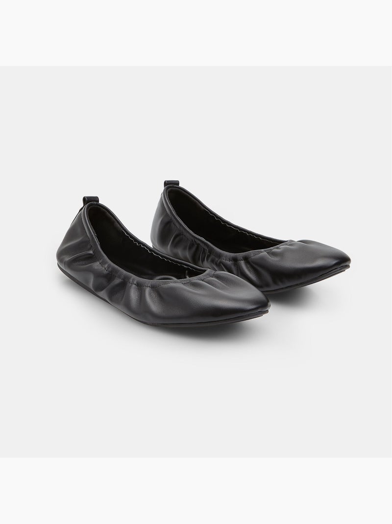 Ballerine plate élastiquée Noir - Kiabi