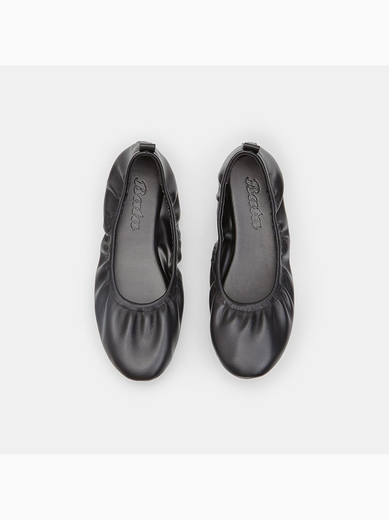 Ballerine plate élastiquée Noir - Kiabi